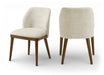 Valeo - Linen Textured Fabric Upholstered Dining Chair (Set of 2) - Painted Brown Base - Simple Home Plus