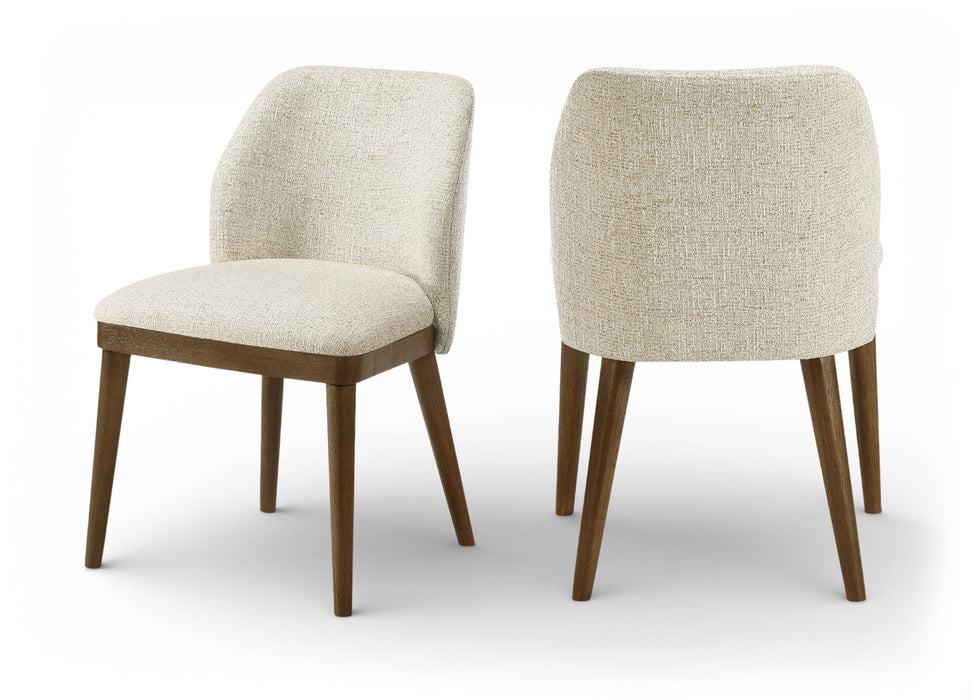 Valeo - Linen Textured Fabric Upholstered Dining Chair (Set of 2) - Painted Brown Base - Simple Home Plus