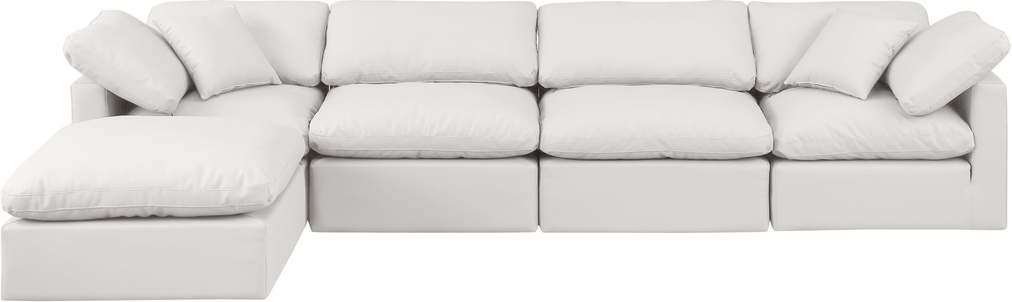 Indulge - Faux Leather 5 Piece Modular Sectional With Chaise - Simple Home Plus