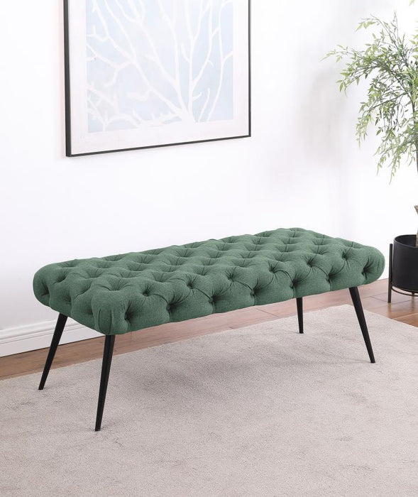 Ella - Upholstered Tufted Bench Metal Legs - Simple Home Plus