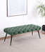 Ella - Upholstered Tufted Bench Metal Legs - Simple Home Plus
