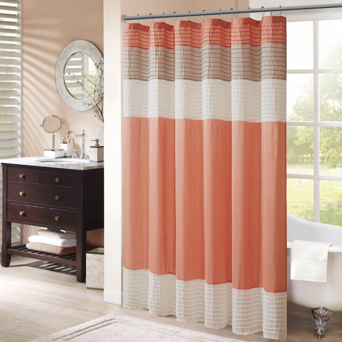 Amherst - 72x84" Shower Curtain - Coral - Simple Home Plus