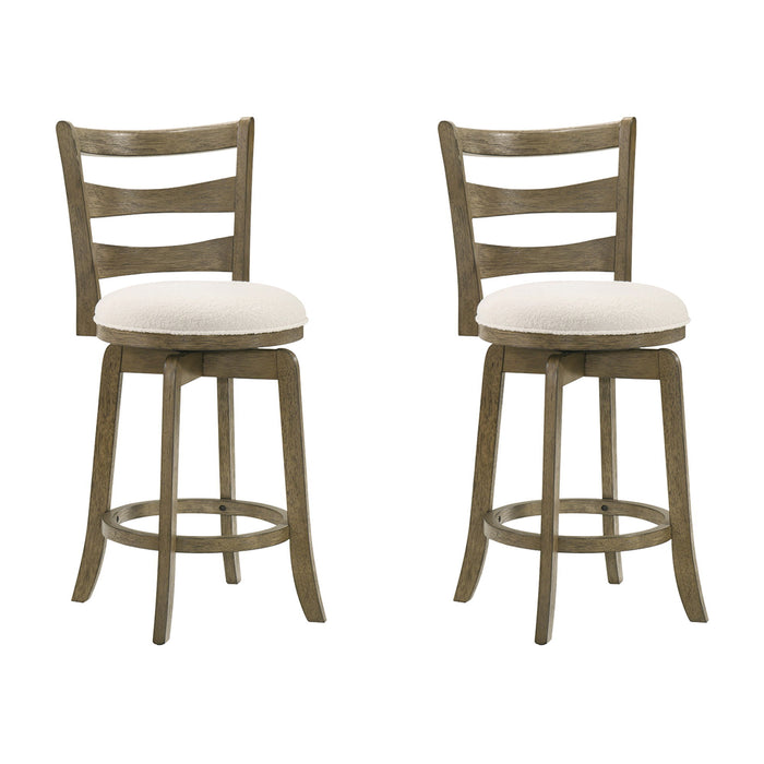 Melindra - Modern Farmhouse Swivel Wood Counter Height Kitchen Bar Stool - Simple Home Plus