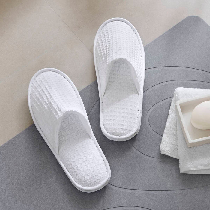 Waffle - Premium Slippers - White - Simple Home Plus