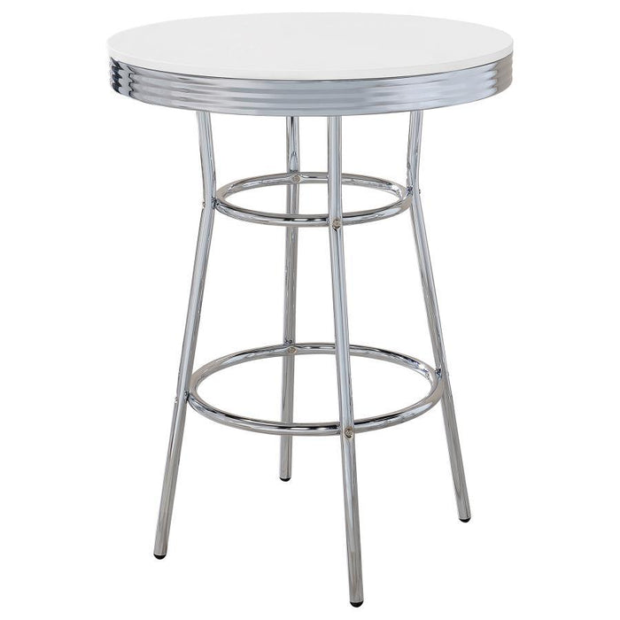 Retro - Round 30" 1950's Bistro Pub Height Bar Table - Simple Home Plus