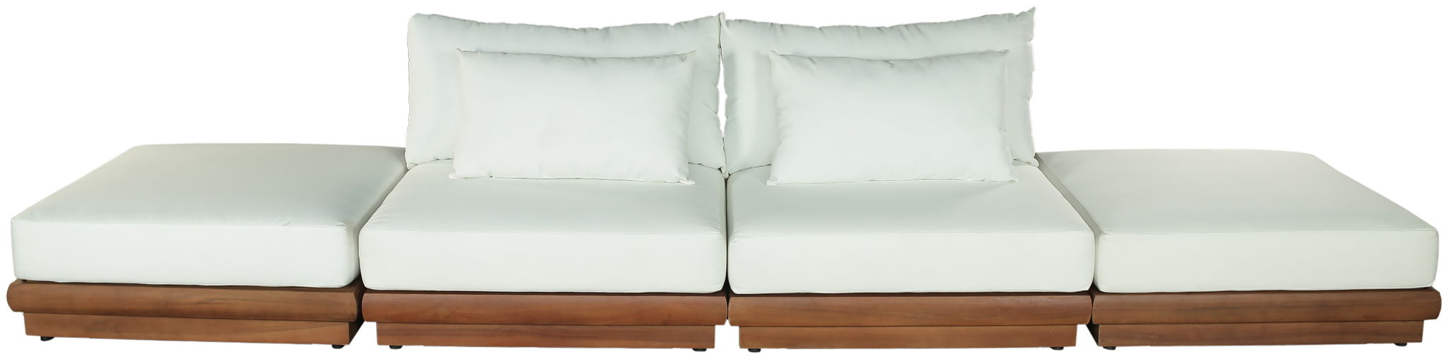 Mirella - 4 Piece Water Resistant Fabric Outdoor Patio Modular Sectional - Simple Home Plus