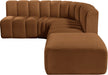 Arc - Velvet 5 Piece Corner Modular Sofa - Saddle - Simple Home Plus