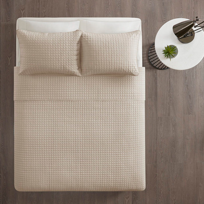 Otto - King 3 Piece Reversible Coverlet Set - Neutral - Simple Home Plus