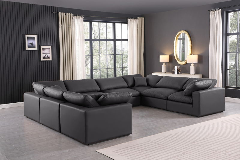 Comfy - 8 Piece Faux Leather Modular Sectional