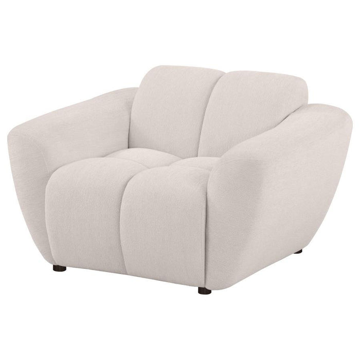 Destino - Chenille Upholstered Splayed Arm Accent Chair - Greige - Simple Home Plus