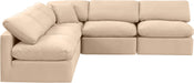 Indulge - Velvet 5 Piece Modular Corner Armless Sectional - Simple Home Plus