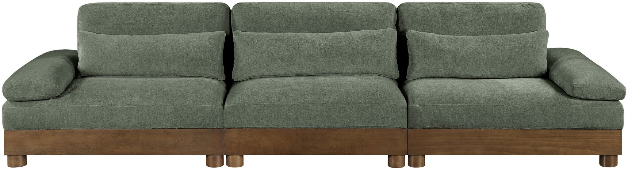 Turin - Chenille Fabric Upholstered Modular Sectional - Green - Simple Home Plus