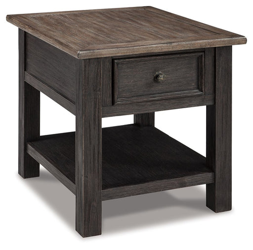 Tyler Creek - Grayish Brown / Black - Rectangular End Table - Simple Home Plus