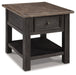 Tyler Creek - Grayish Brown / Black - Rectangular End Table - Simple Home Plus