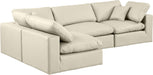 Comfy - 4 Piece Faux Leather Modular Armless Sectional - Simple Home Plus