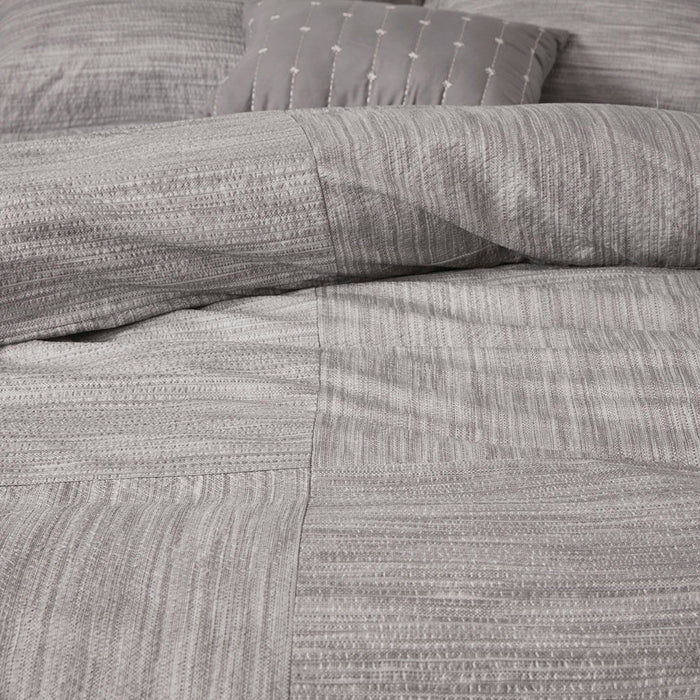 Walter - California King 7 Piece Printed Comforter Set - Gray - Simple Home Plus