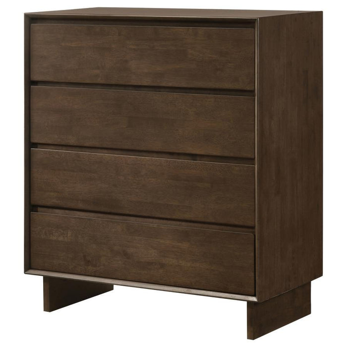 Glenwood - 4-Drawer Chest Of Drawers - Warm Brown - Simple Home Plus