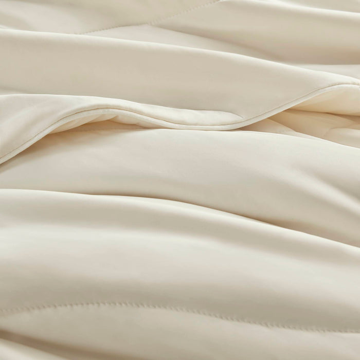Full/Queen Reversible Tencel Comforter Blanket - Ivory - Simple Home Plus