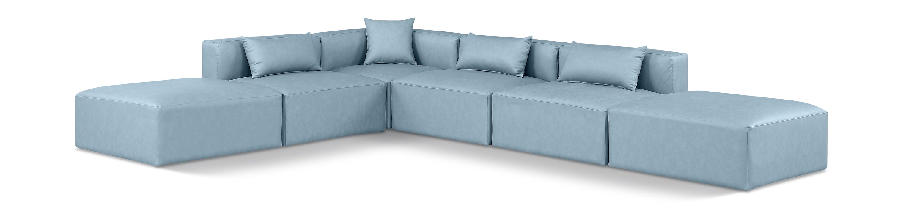 Cube - 6 Piece Modular Corner Armless Sectional - Simple Home Plus