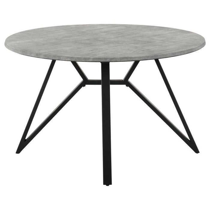 Neil - Round Smart Top Dining Table - Gunmetal - Simple Home Plus