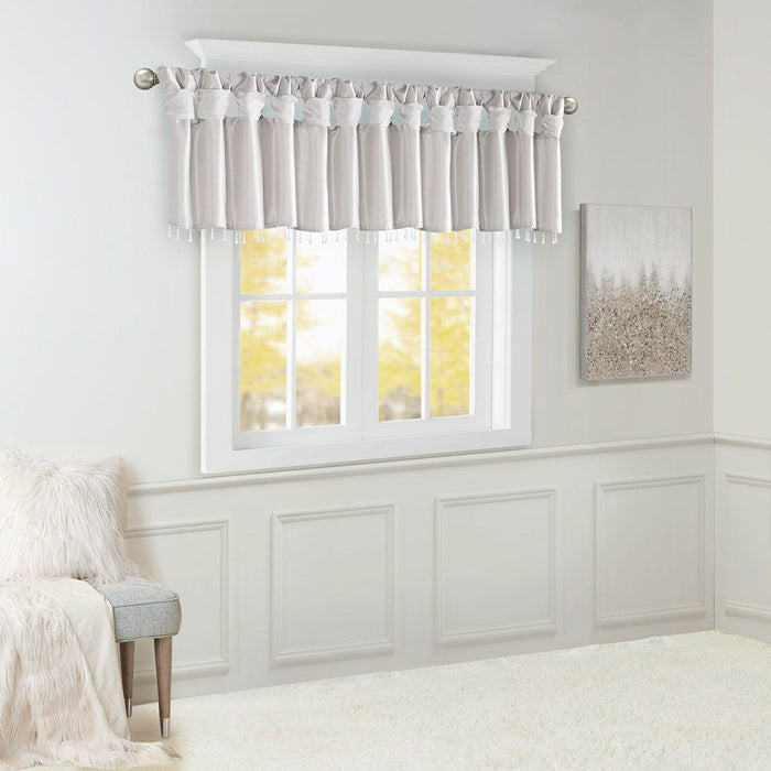Emilia - Lightweight Valance With Beads - Silver - Simple Home Plus