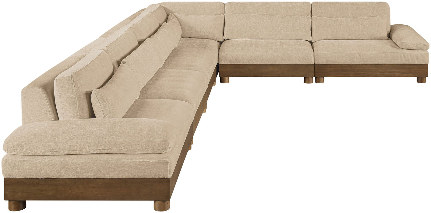 Turin - Chenille Fabric Upholstered Modular Sectional - Beige - Simple Home Plus