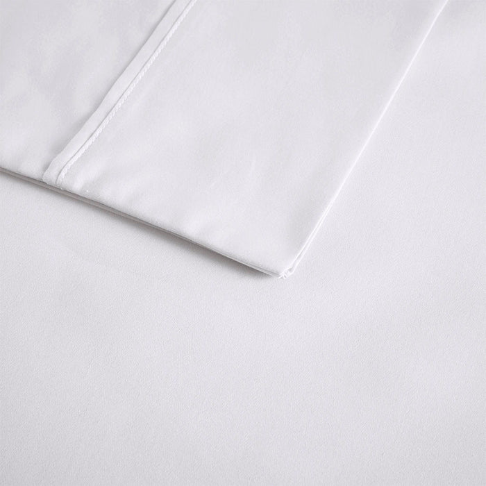 600 Thread Count - Cooling Cotton Blend 4 Piece Queen Sheet Set - White - Simple Home Plus