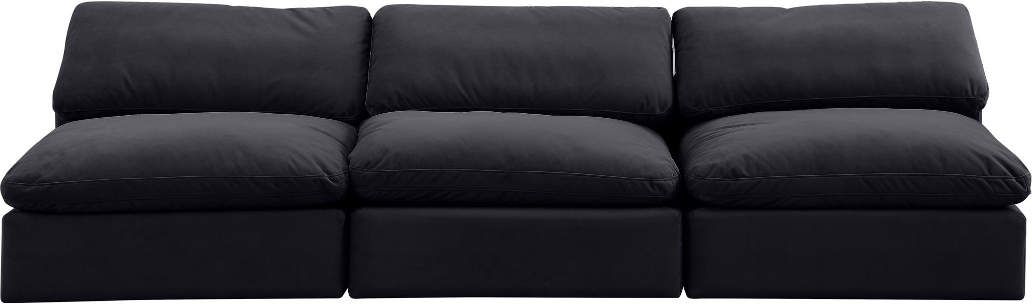Comfy - Velvet Modular Armless Sofa 3 Seats - Simple Home Plus