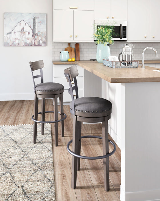 Caitbrook - Gray - Tall UPH Swivel Barstool - Simple Home Plus