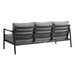 Crown - 4 Piece Black Aluminum And Teak Outdoor Seating Set With Dark Gray Cushions - Simple Home Plus