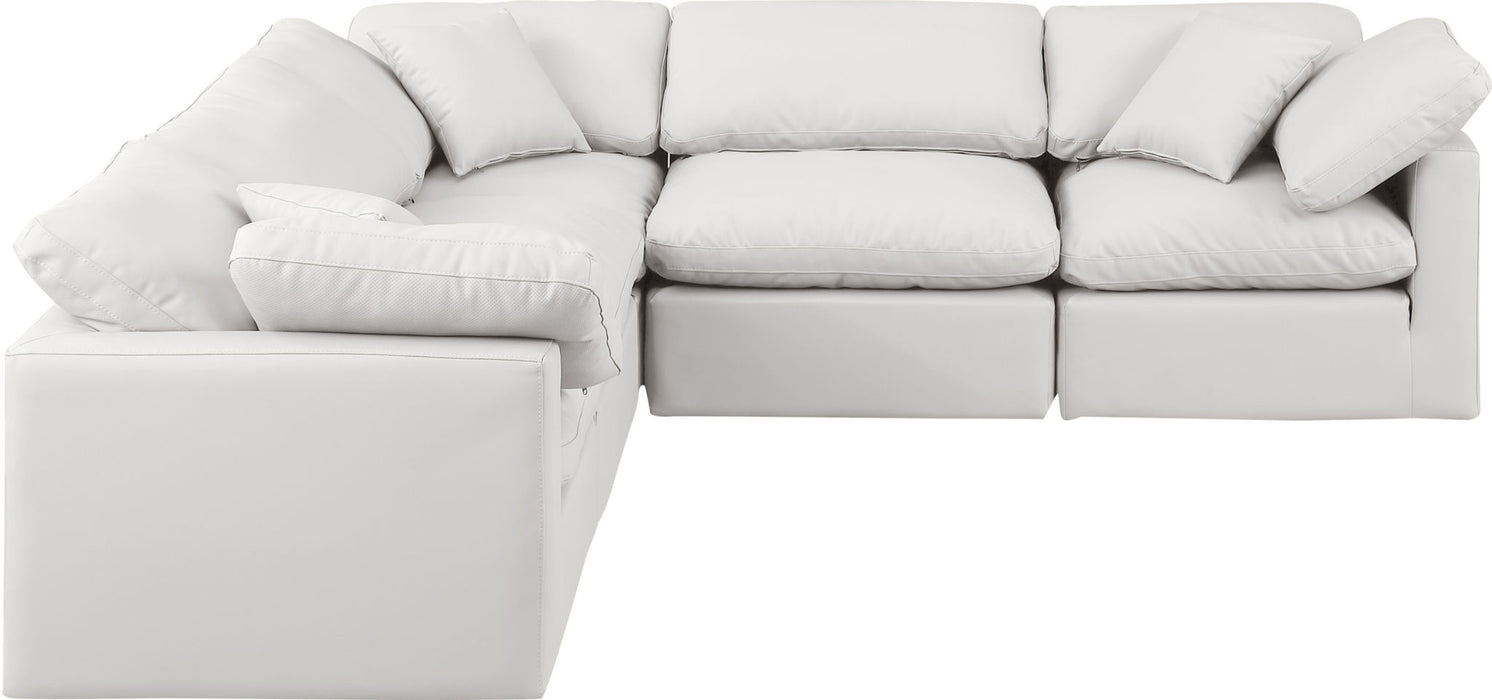 Indulge - Faux Leather 5 Piece Modular Corner Sectional - Simple Home Plus