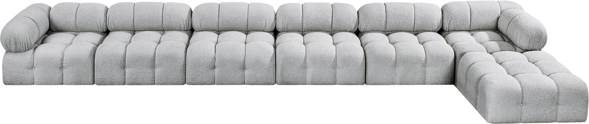 Ames - 7 Piece Boucle Fabric Modular L-Shaped Sectional - Simple Home Plus