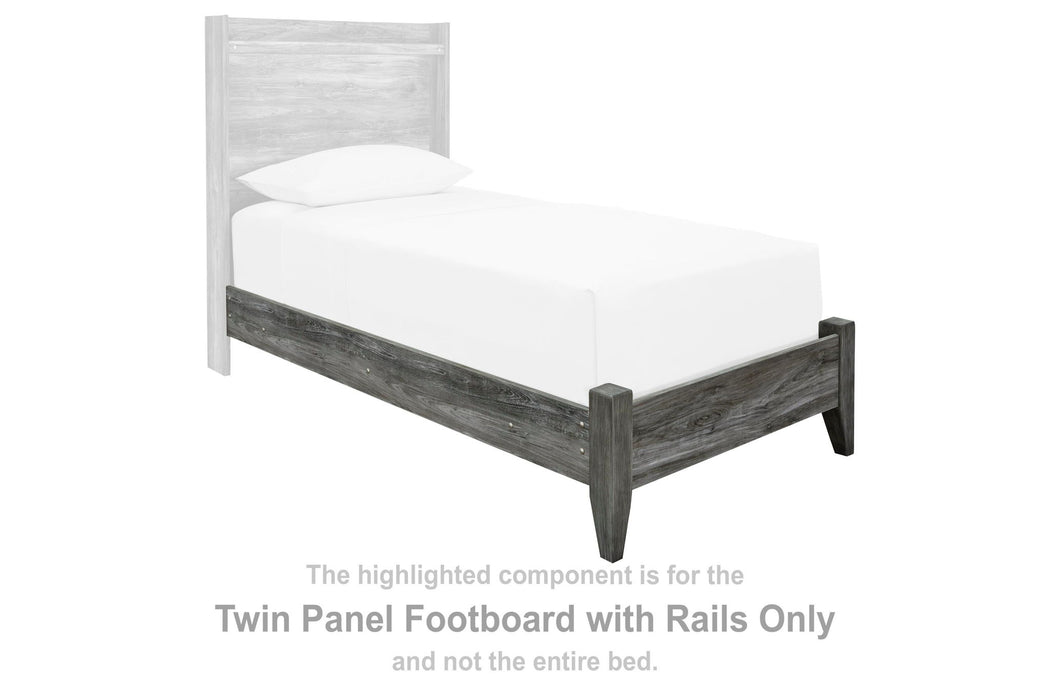 Baystorm - Twin Panel Footboard w/Rails - Gray - Simple Home Plus