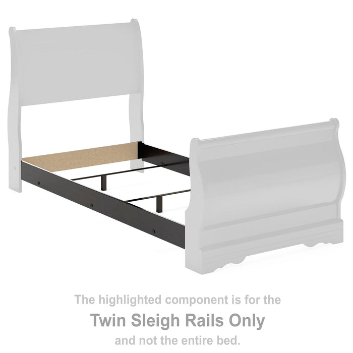 Huey Vineyard - Twin Sleigh Rails - Black - Simple Home Plus