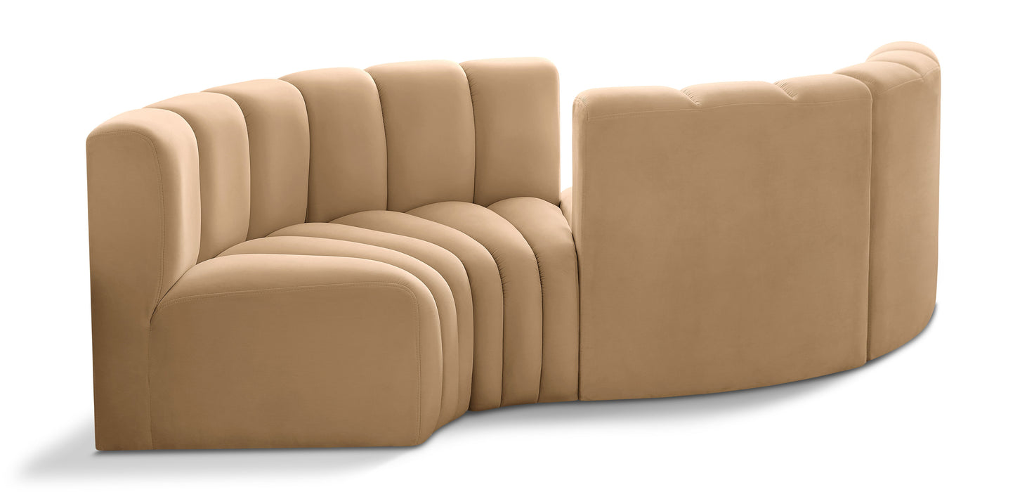 Arc - Velvet 4 Piece Curved Modular Sofa - Simple Home Plus