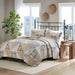 Olsen - 3 Piece Full Oversized Cotton Quilt Set - Tan - Simple Home Plus