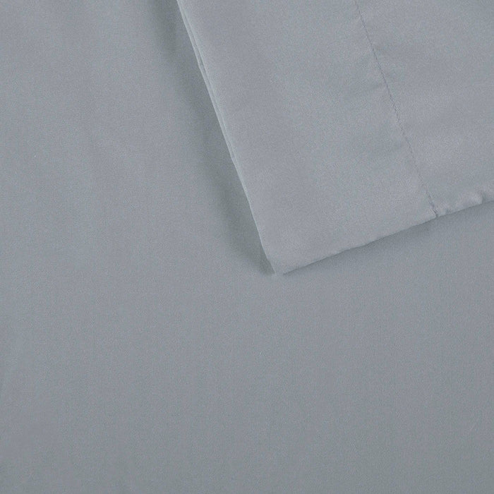 Microfiber - Twin Sheet Set With Side Storage Pockets - Gray - Simple Home Plus