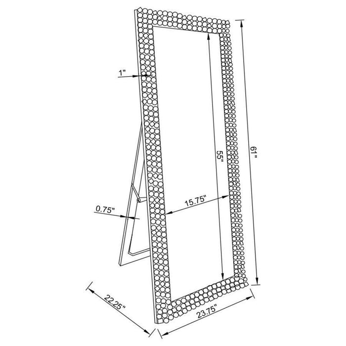 Mckay - Acrylic Frame Standing Mirror - Smokey Gray - Simple Home Plus