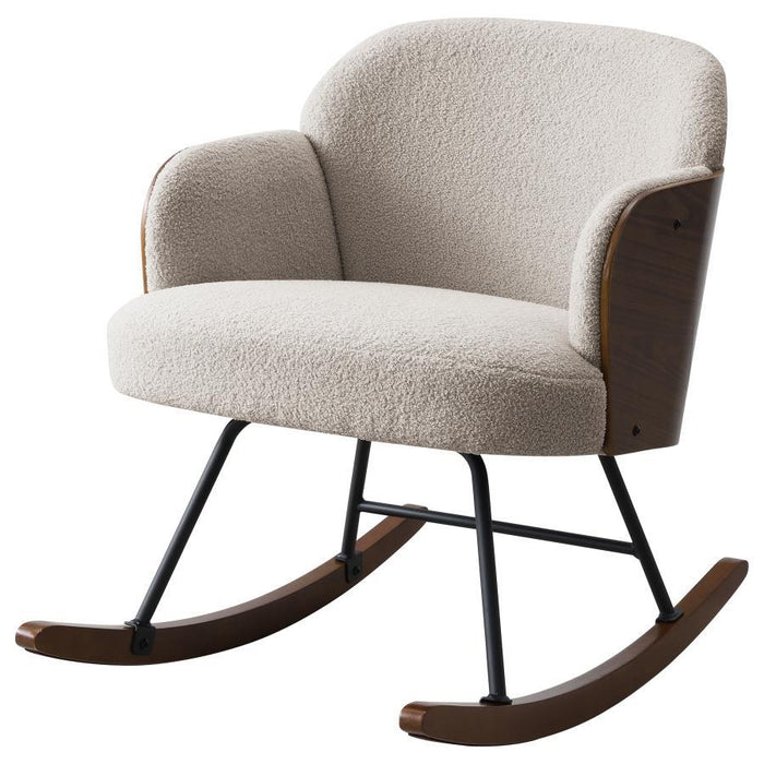 Paige - Boucle Upholstered Mid Back Rocking Chair - Simple Home Plus