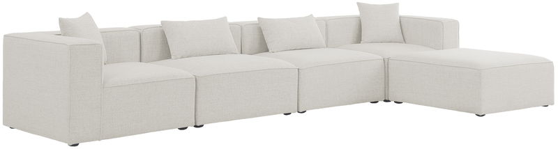 Cube - Linen 5 Piece Modular Sectional With Chaise