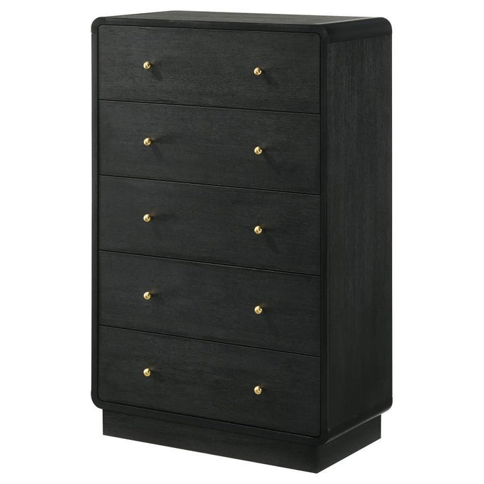 Cavelle - 5-Drawer Chest Of Drawers - Black - Simple Home Plus