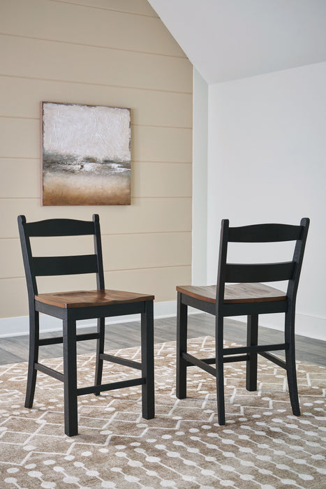 Valebeck - Black / Brown - Barstool (Set of 2) - Simple Home Plus