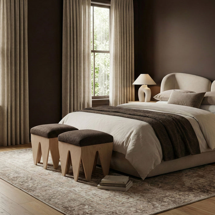 Altair - Fabric Bench - Light Brown Base - Simple Home Plus