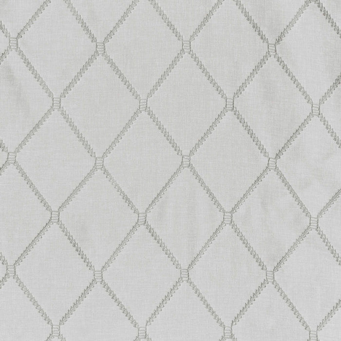 Irina - Diamond Sheer Embroidered Window Scarf - White / Gray - Simple Home Plus