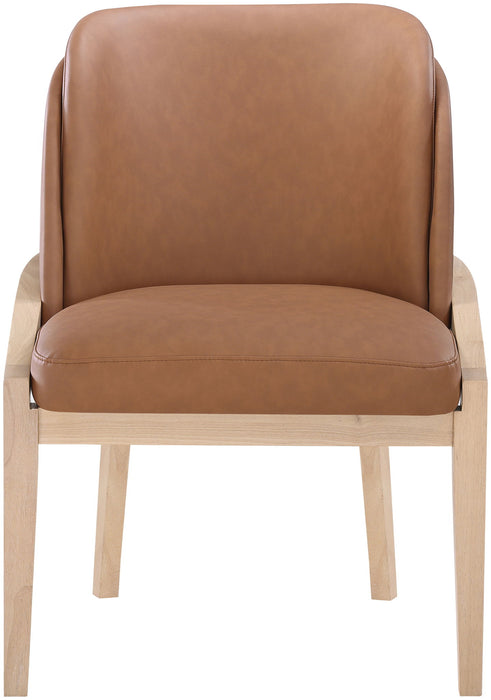 Navo - Faux Leather Upholstered Dining Chair - Natural Base - Simple Home Plus