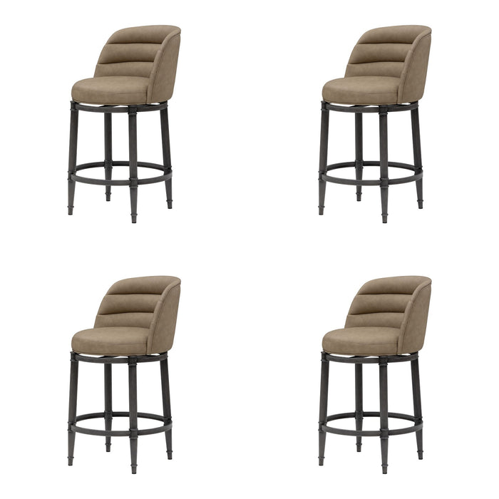 Eunice - Faux Leather Upholstered Swivel Counter Height Barstool