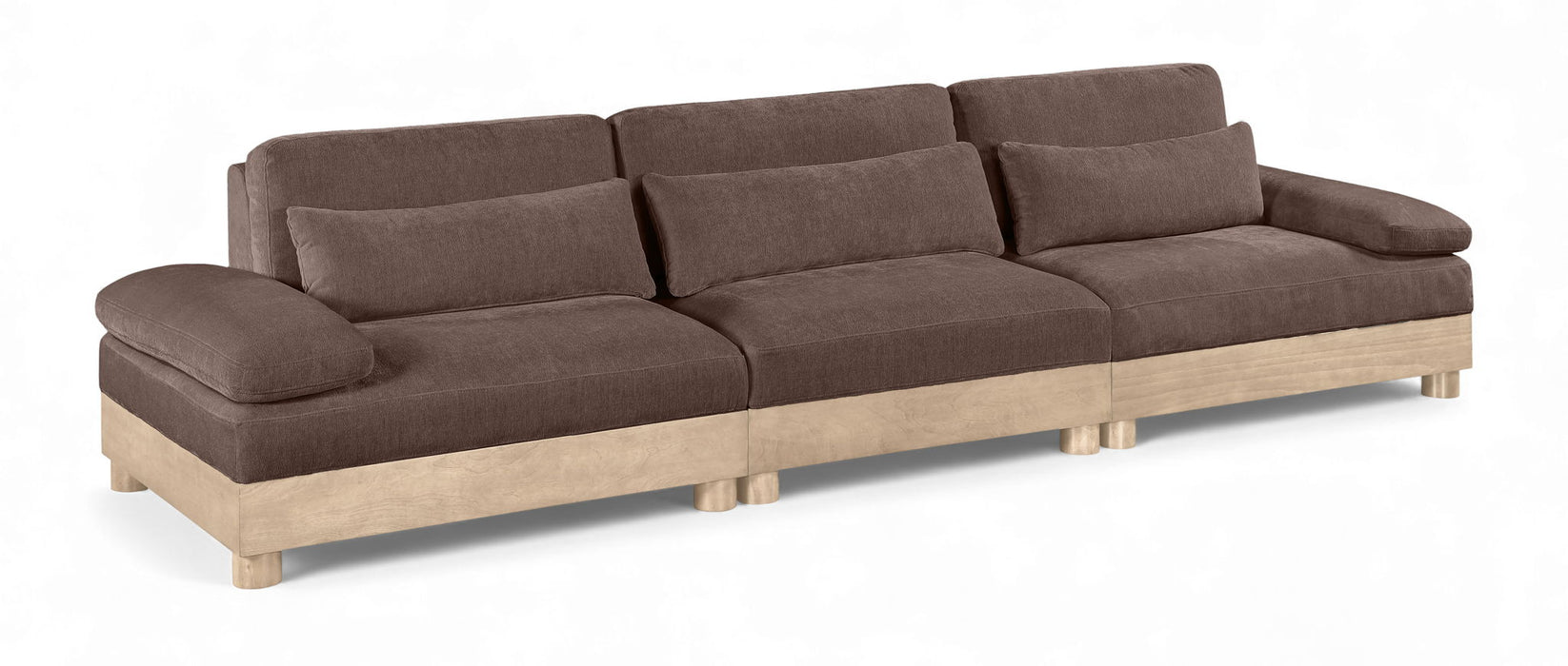 Turin - Chenille Fabric Upholstered Modular Sectional - Brown - Simple Home Plus