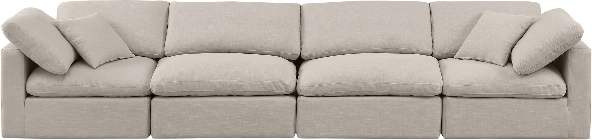 Indulge - Linen 4 Seat Modular Sofa - Simple Home Plus