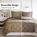 Larkspur - 3M Scotchgard Diamond Quilting Reversible Down Alternative Comforter Set - Brown / Sand - Simple Home Plus