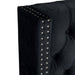 Amelia - Upholstered Wingback Headboard With Button Tufting & Nailhead Trim Velvet - Black - Simple Home Plus